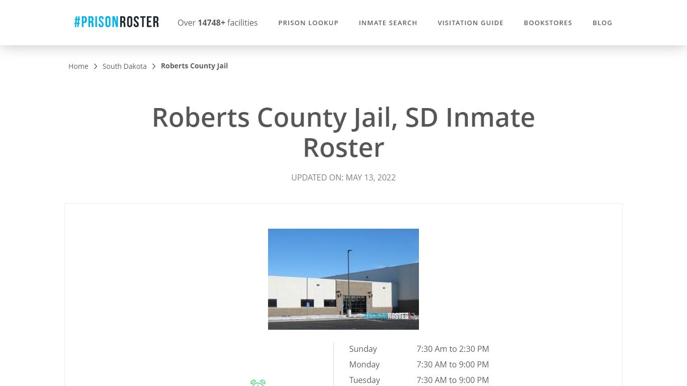 Roberts County Jail, SD Inmate Roster